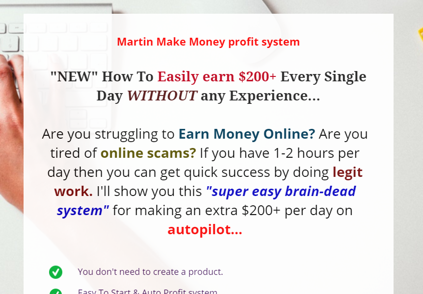 martin make money profit system review