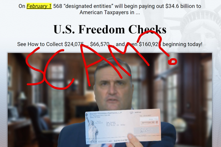 Freedom Checks Scam or Can You Really Get Free Checks as a US