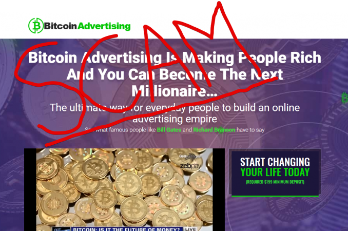bitcoin advertising scam