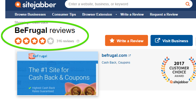 BeFrugal Reviews SiteJabber