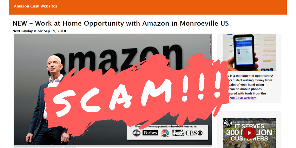 Amazon Cash Websites Scam